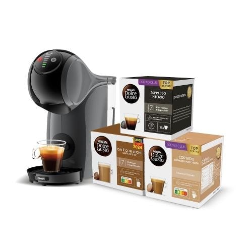 Pack cafetera de cápsulas dolce gusto DeLonghi GENIO S EDG226.A ANTRACITA + 3 CAJAS DE CAFÉ